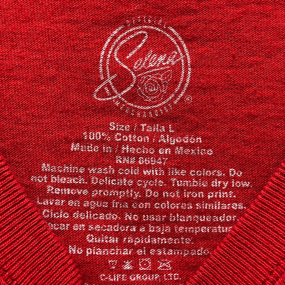 ORIGINAL SELENA MERCHANDISE Long Sleeve Cropped Tee Red T-Shirt Size Large L - Picture 4 of 6